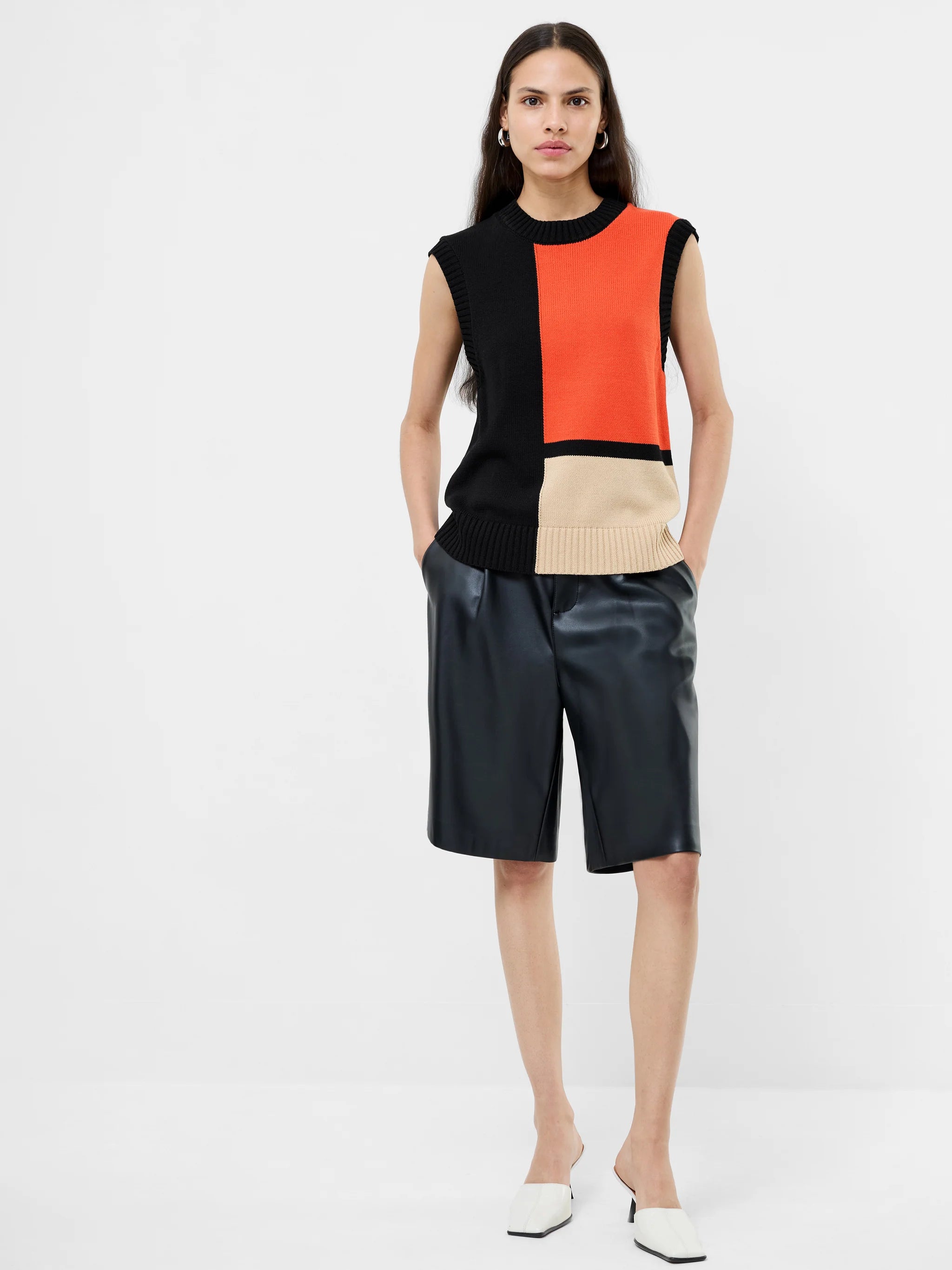 French Connection - Varli Colour Blocking Knit Vest