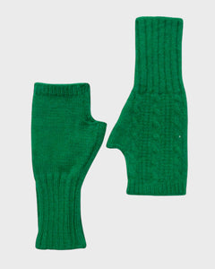 Knitted Wool Hat & Gloves Set - Green