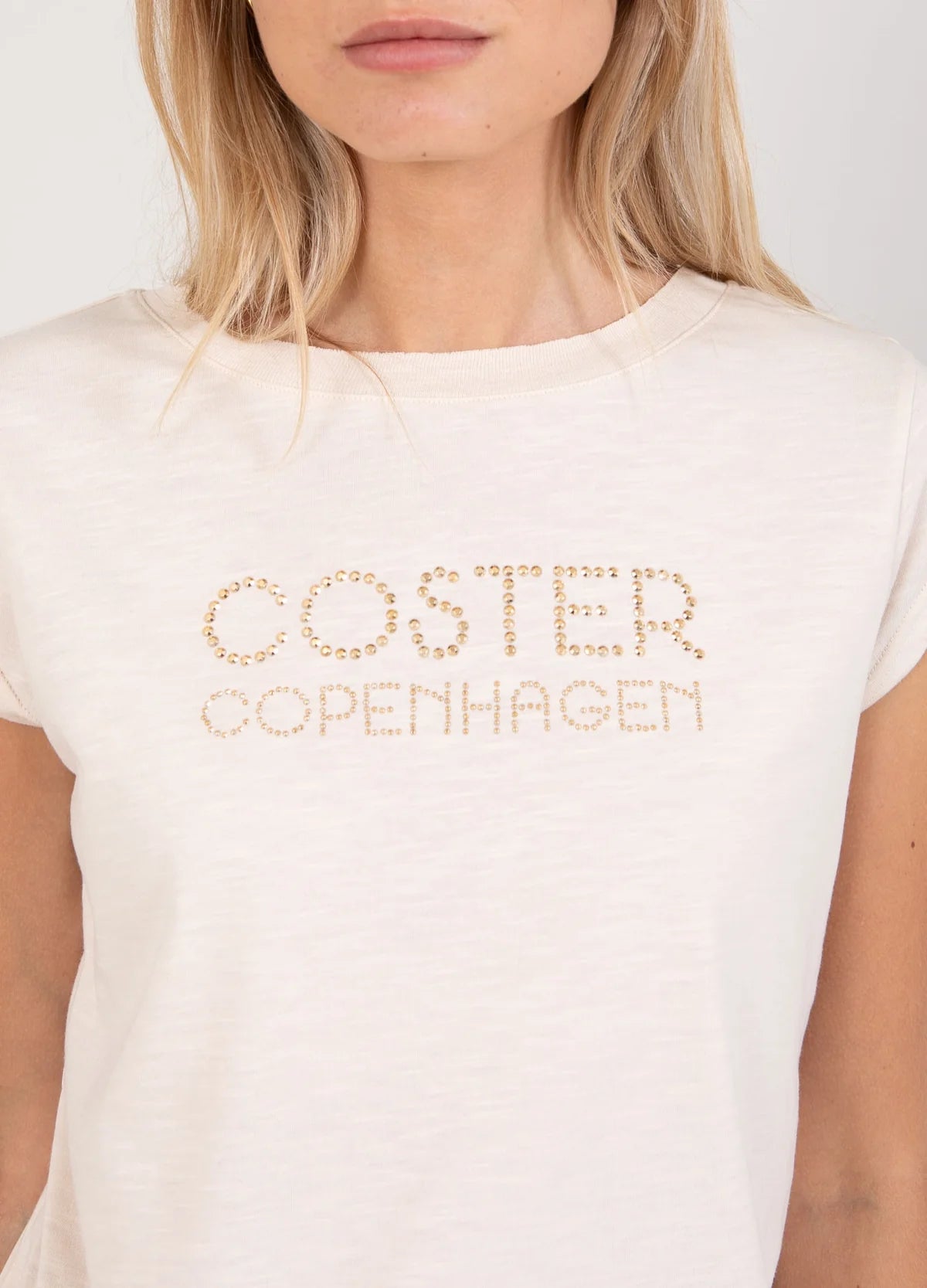 Coster Cophenhagen T-Shirt With Studs - Cream