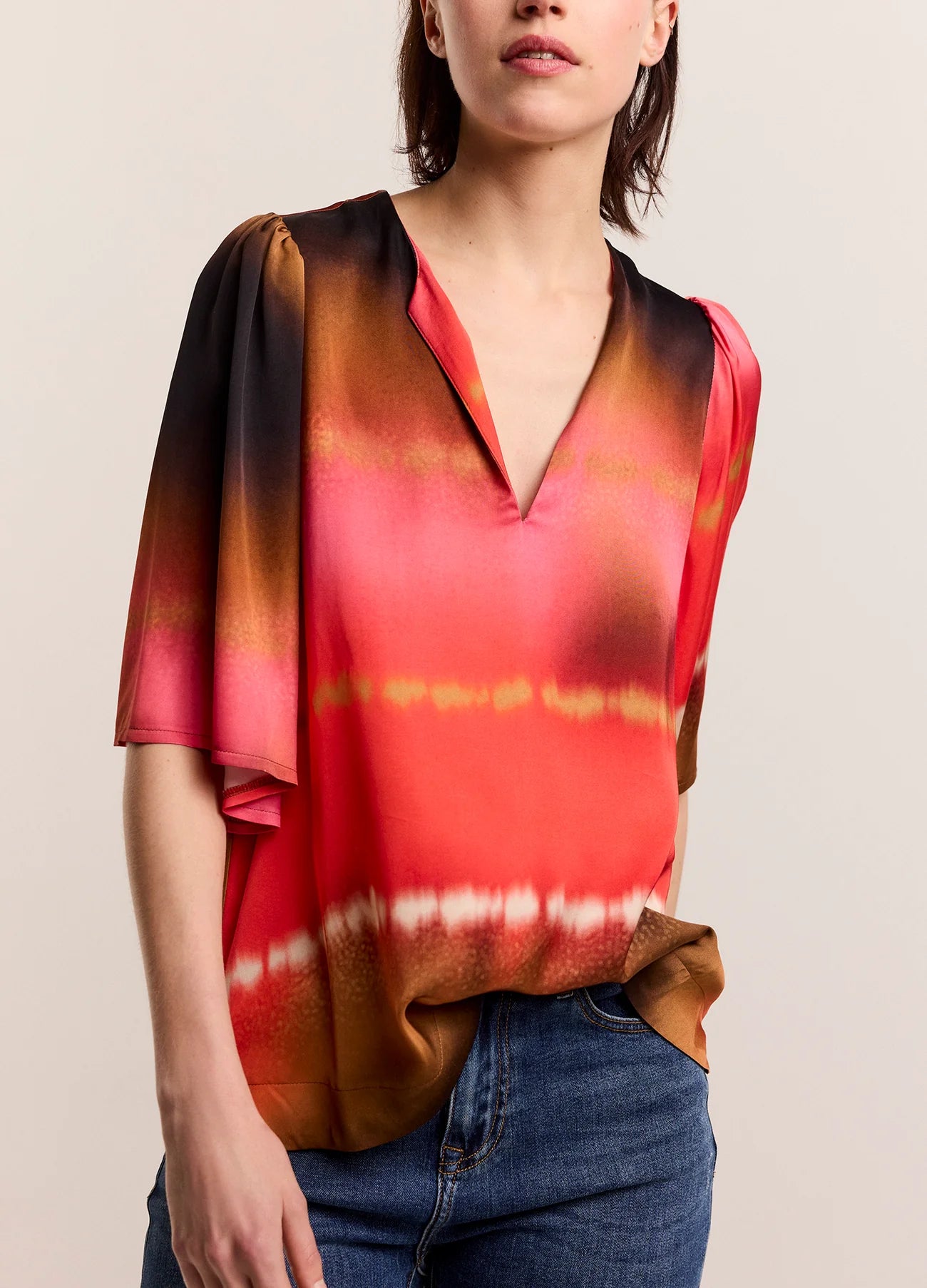 Summum Faded Top with Butterfly Sleeves