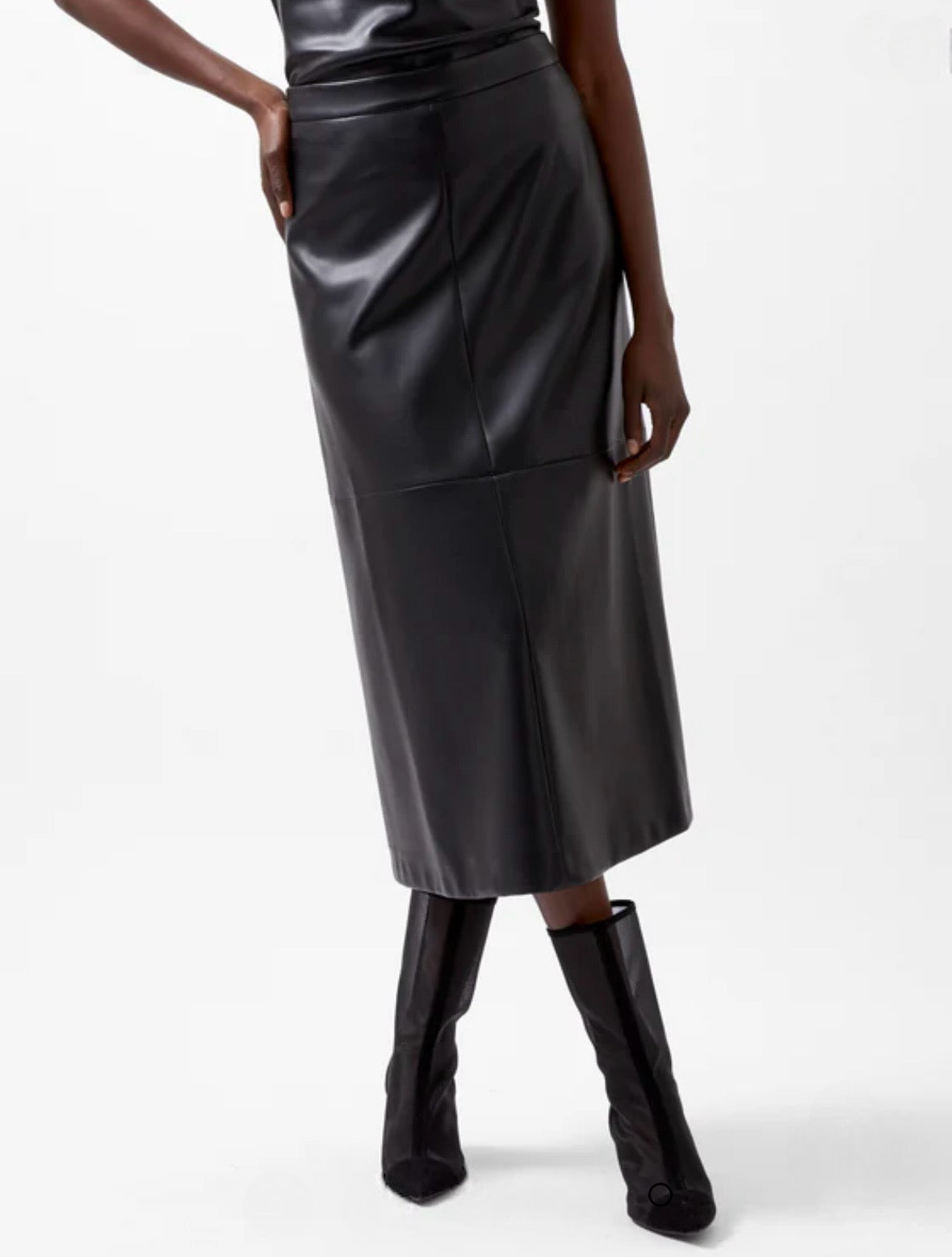 French Connection - Crolenda PU Midi Skirt - Blackout