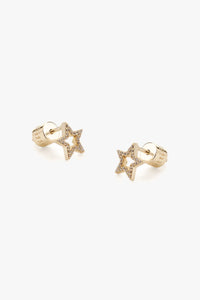 Tutti & Co - Pave Star Earrings - Gold