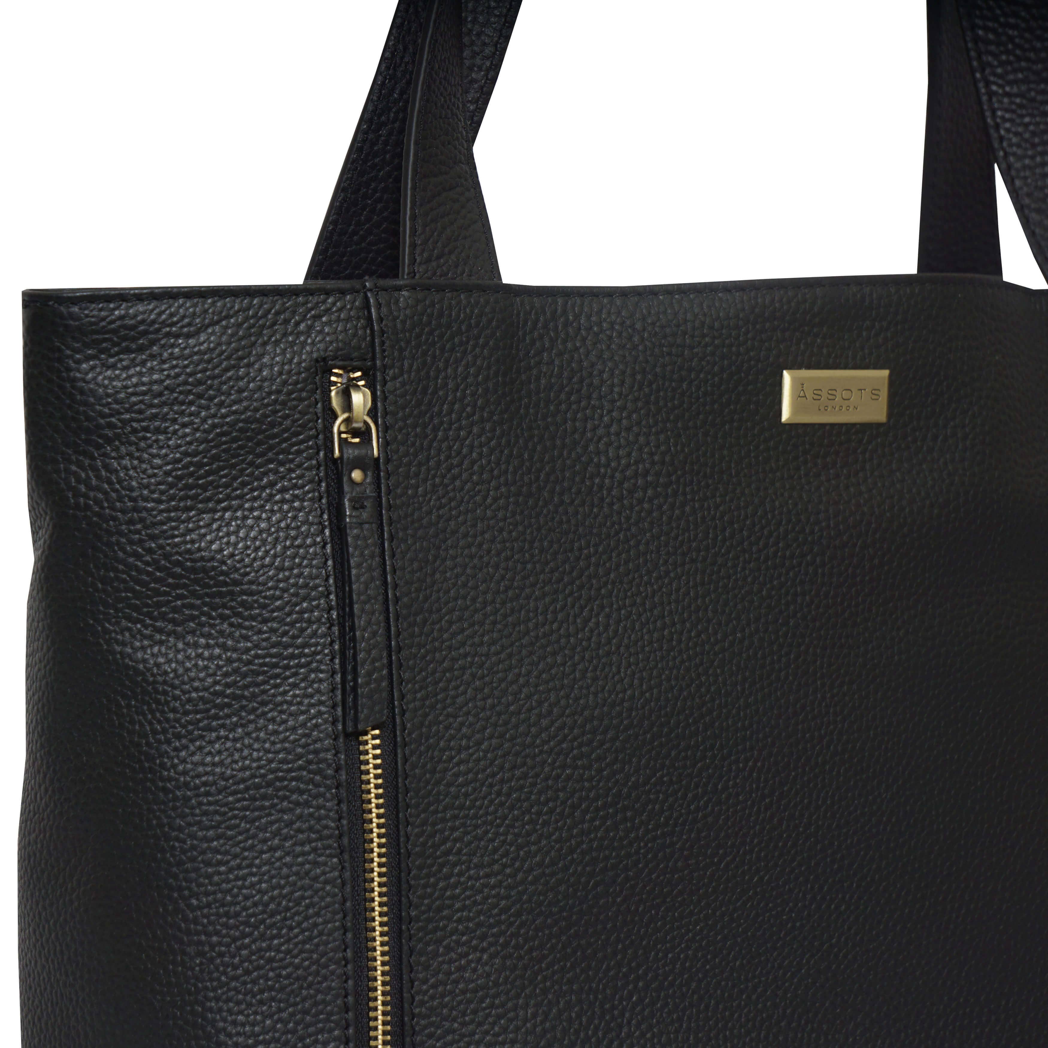 Assots London - Corder Leather Oversized Tote Bag - Black