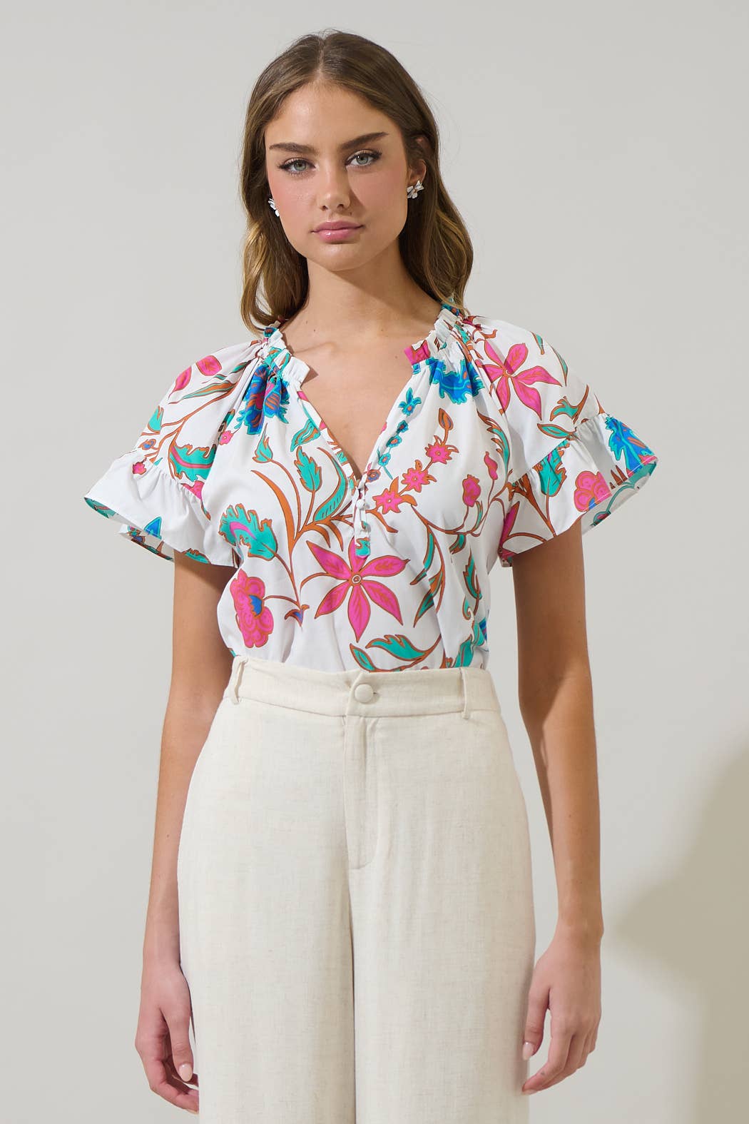 SL - Izzie Floral Macy Ruffle Top