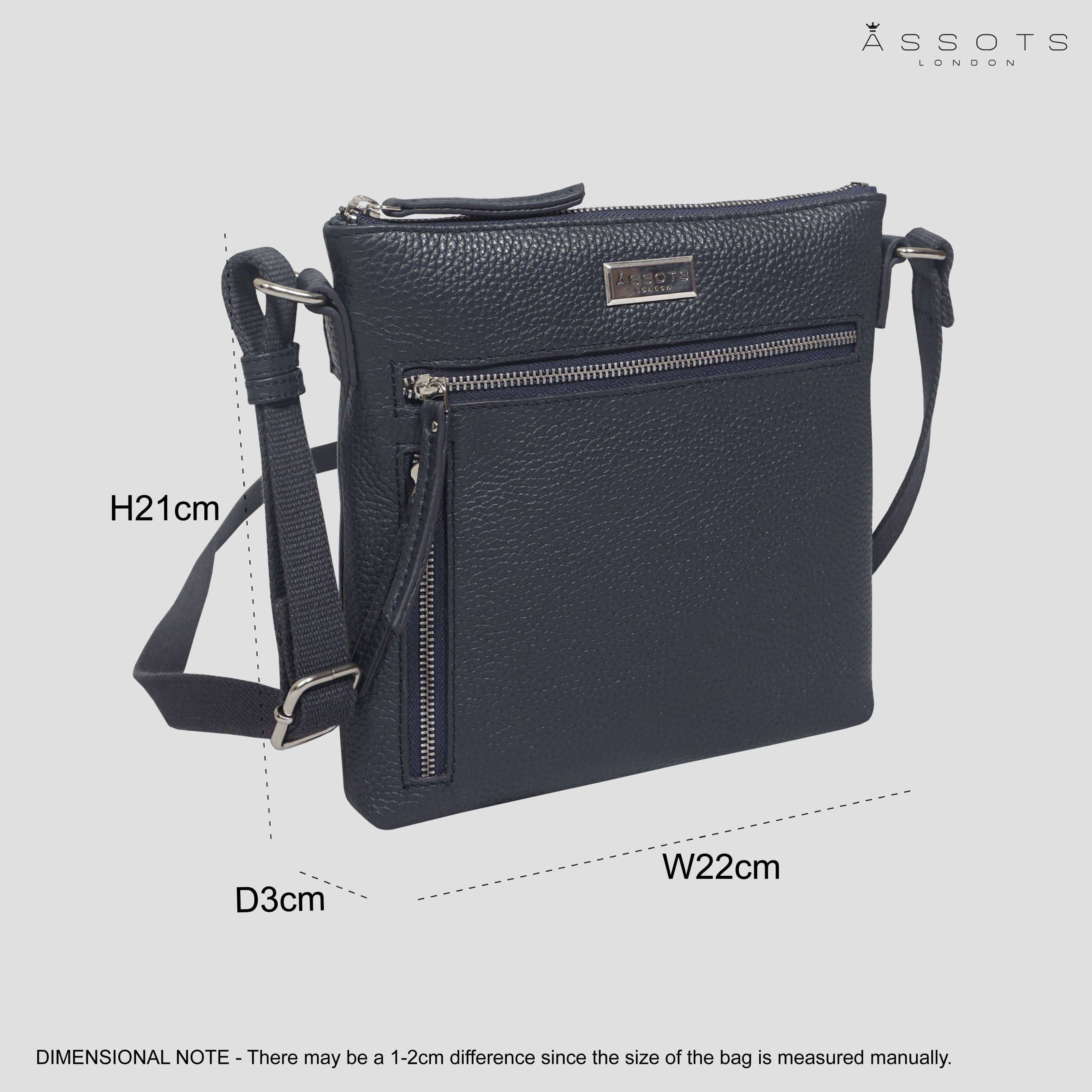 Assots London - Rue Leather Crossbody - Navy