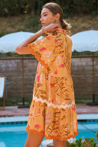 Oddi - Tangerine Baby Doll Mini Dress