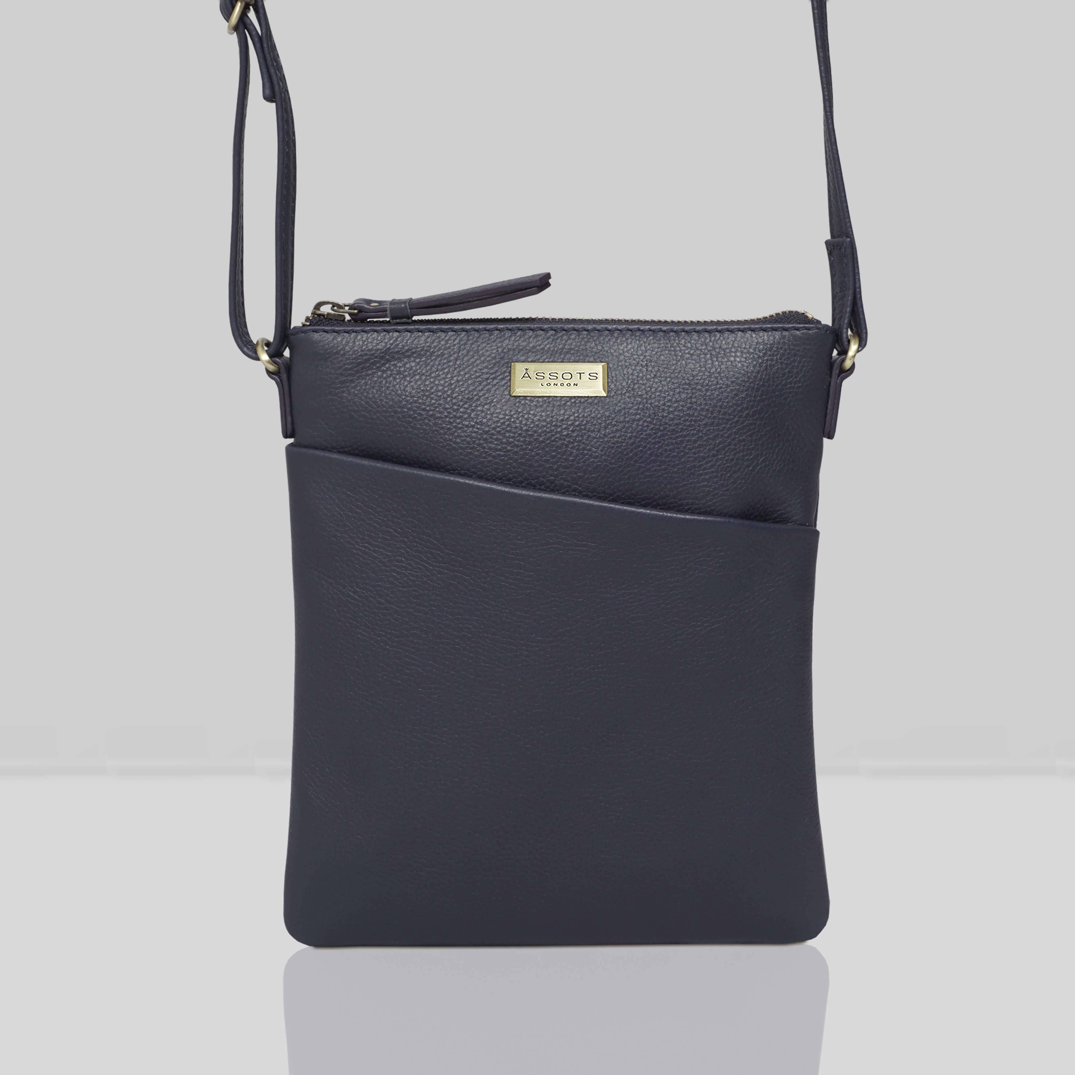 Assots London - Linby Pebble Grain Leather Crossbody Bag