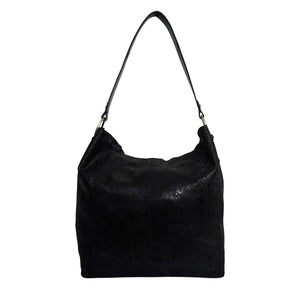 Assots London - Esme Python Snake Real Leather Slouchy Hobo Bag - Black